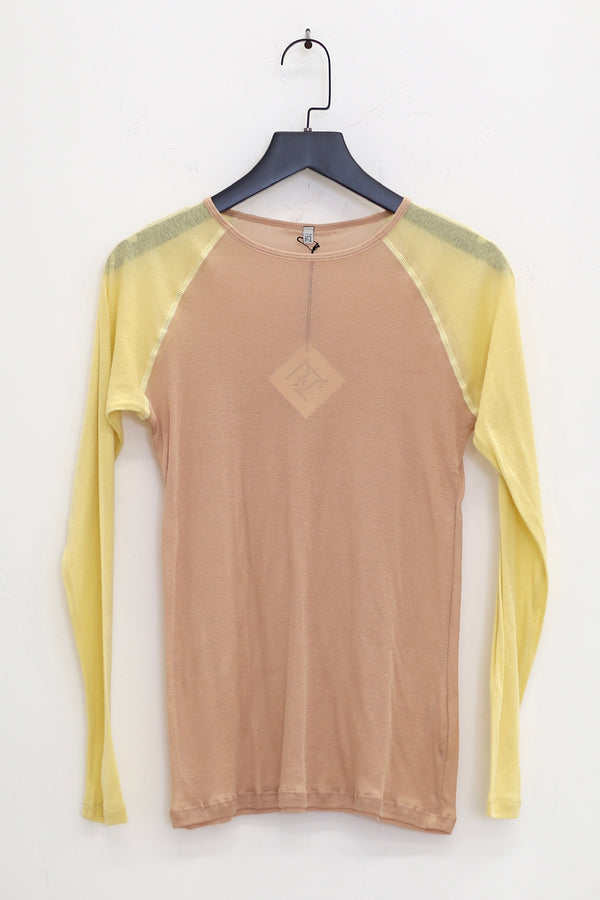BASERANGE Long-sleeved patchwork top T-shirt series Portugal BAS-TOGN-CG-SP24-FENTUO Pink camel